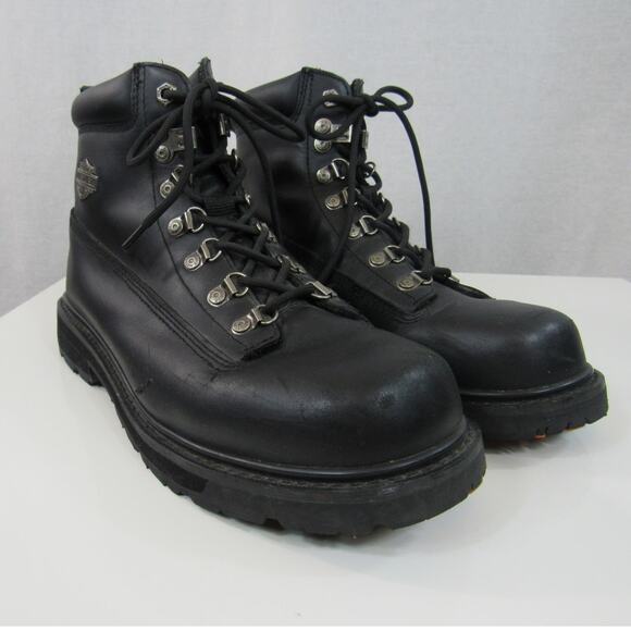 Harley Davidson Footwear 8.5 Men's Drive Boot Black 100% Leather - Picture 1 of 12
